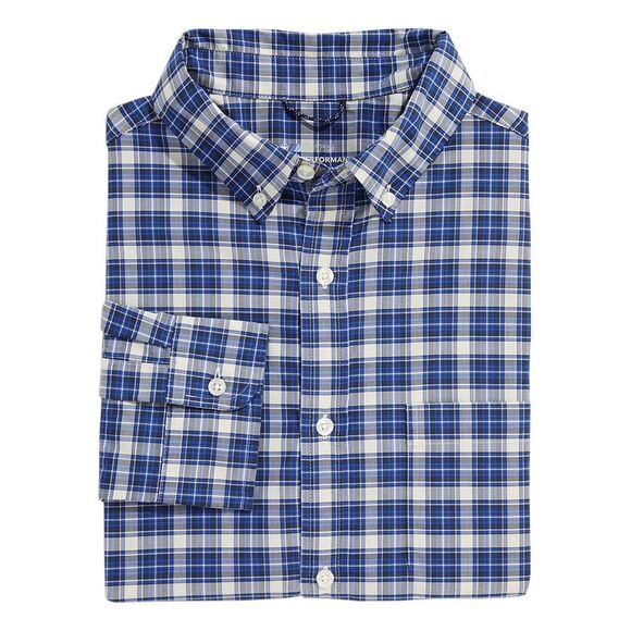 Vineyard Vines Other - Vineyard Vines Mens Plaid On-The-Go Brrr Shirt XXL Plaid Maritime Blue - NWT